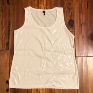 Maurice’s sequined off white tank sz 1